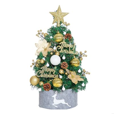 Mini Sapin De Noël Artificiel 50 Cm - Petit Arbre De Table Décoré Avec Étoile, Boules, Cadeaux Et Nœuds - Idéal Bureau Ou Cheminée