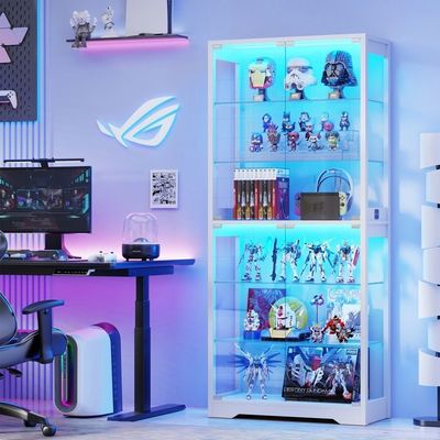 Fhmidic – Vitrine Murale Acrylique Réglable – Fond Miroir – 28 X 6,5 X 32,7 Cm – 30 Compartiments – Anti-poussière – Pour Collection (pierres, Minéraux, Bijoux, Mini-Lego)