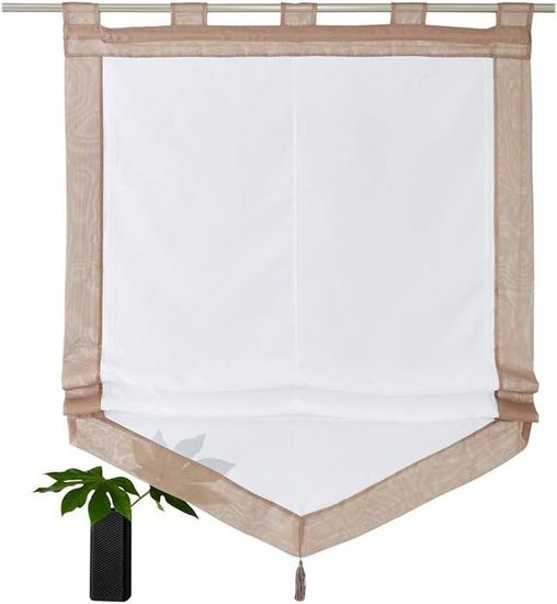 SIMPVALE 1 Pièce de Rideaux Romain Cafe 140x155cm Store Romain, Décoration Intérieur Rideau de Fenêtre, Les Rideaux Voilages pour Chambre Salon Cuisine Balcon