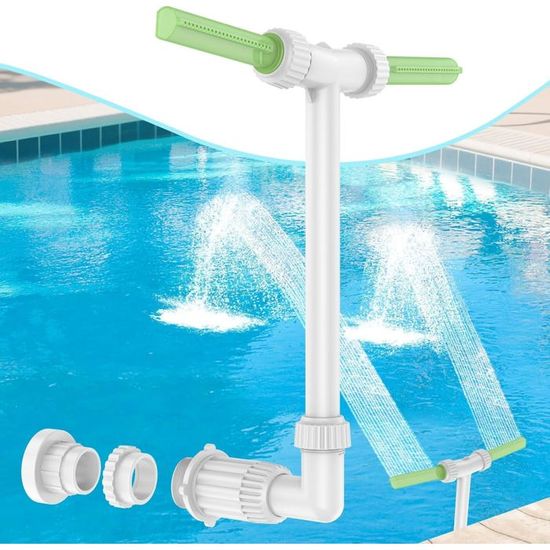 Fontaine Double Spray Pour Piscine – Réglable En Hauteur Et Direction – Installation Facile – Pour Piscines Hors-sol Et Enterrées
