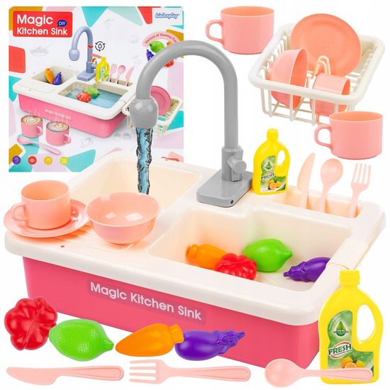 Robinet Jouet D'évier De Cuisine – Accessoire De Lave-vaisselle – Avec Circuit D'eau – Nécessite 2 Piles AA
