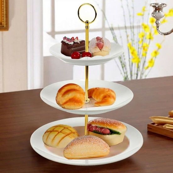 Support à Gâteau De Thé Blanc / Pu'er - Présentoir étagère à Thé Ajustable En Céramique