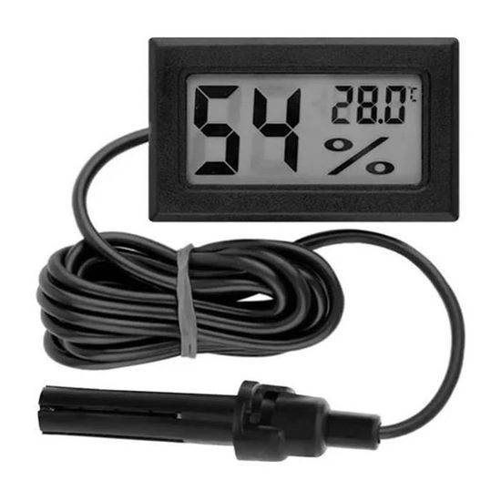 Mini Thermomètre Hygromètre électronique Rond - Noir - Pour Intérieur - Affichage Température Et Humidité