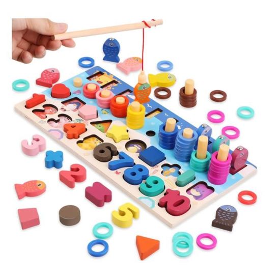 Jouet de pêche magnétique, puzzle en bois pour enfants à partir de 2, 3, 4,  5, 6 ans, puzzle arc-en-ciel, pêche, jeux éducatifs - Cdiscount Jeux -  Jouets