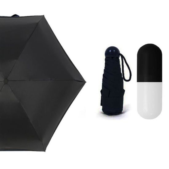 Black -Mini parapluie de poche Portable, Anti UV, Portable, de voyage, Compact, pliable, pour femmes et hommes
