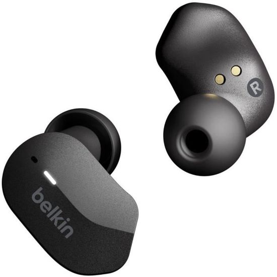 BELKIN SOUNDFORM™ - Écouteurs sans fil Bluetooth True Wireless - IPX5 - 3 tailles d'embouts - 5h autonomie - Noir