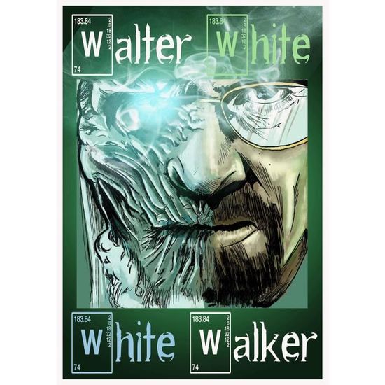 Poster Affiche Game of Geek Walter White Walker Breaking Bad Game of Thrones Humour 30x42cm
