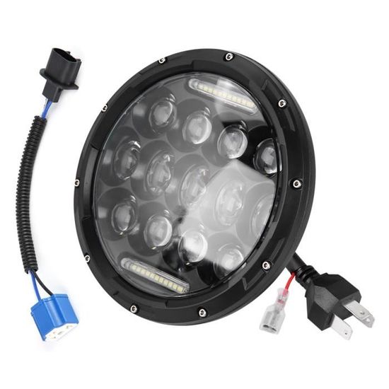 Qiilu Phares LED Ronds 7' 300W 1 Pièces 7in 30000lm 6500k 300W LED Phare de Voiture Phare de Voiture pour Jeep