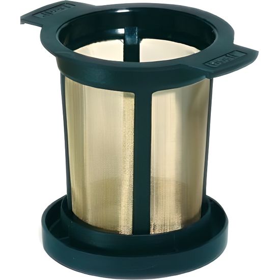 Infuseur à Thé Finum L - Acier Inox Noir, Filtre Micro-perforé, Avec Couvercle