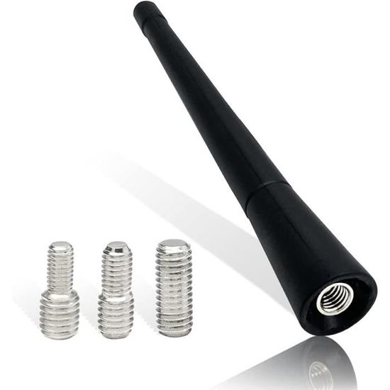 Antenne Courte De Toit Voiture 3 Cm – Universelle En Alliage D'Aluminium Noir Mat, Avec Vis Incluses – Style Sportif Et Robuste