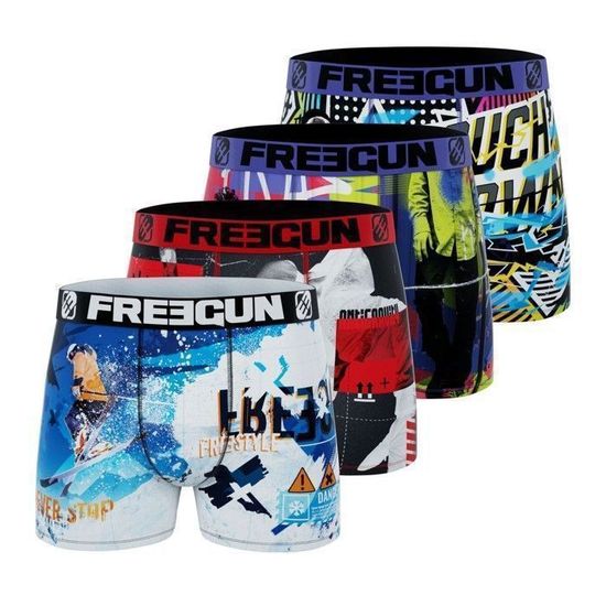 Boxer Homme FREEGUN - Lot De 4 - Paysage Imprimé - Doux, Respirant Et Stretch - 10