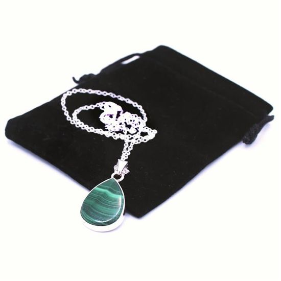 Collier Sautoir En Malachite - Pierre Verte Naturelle, 115 Grammes, Occasion Superbe