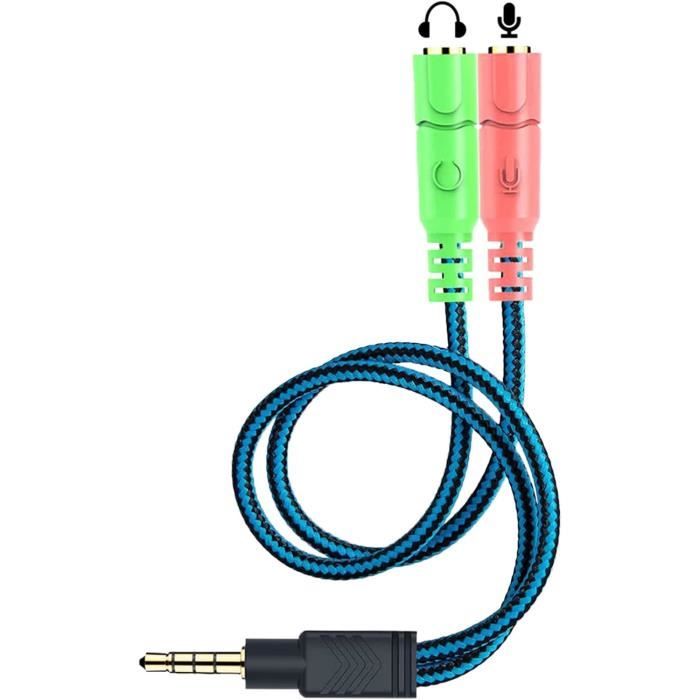 Adaptout X2 Adaptateur Mini Jack Male Vers 3 RCA Femelle Coaxial Cable