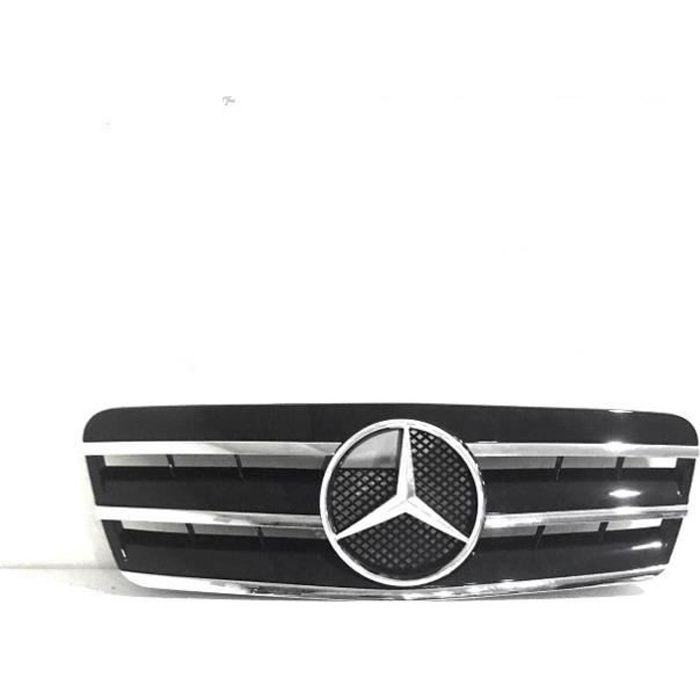 CALANDRE CHROME ET NOIR MERCEDES CLK W208 DE 06/1997 A 02/2002 + LOGO