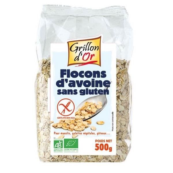 GRILLON D'OR - FLOCONS D'AVOINE SANS GLUTEN 500G