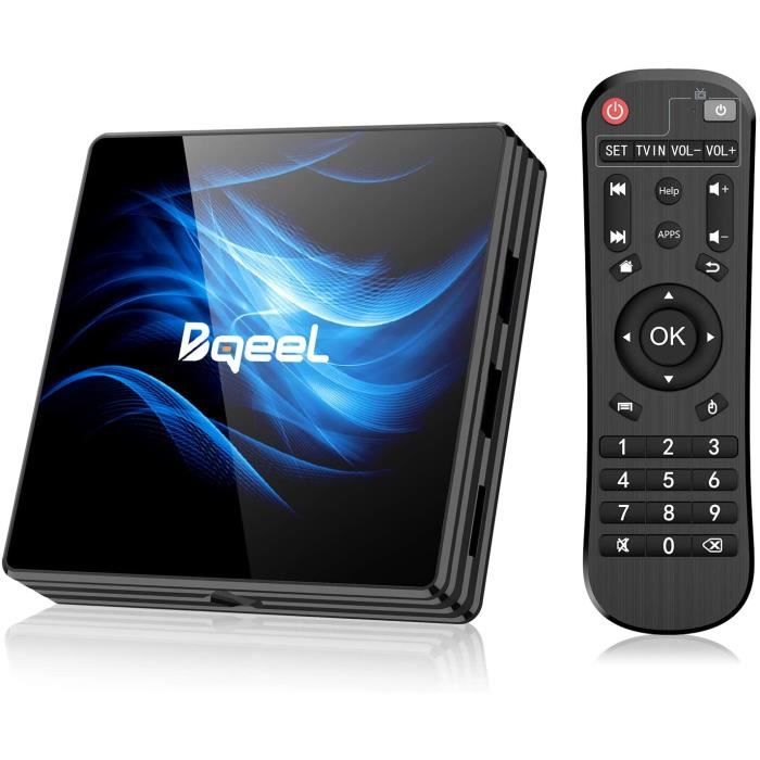 Boitiers Pay TV Bqeel Android 10.0 TV Box【4G+64G】, R2 Max Box Android TV RK3318 Quad-Core 64bit Cortex-A53- Wi-FI 2.4G-5 12130