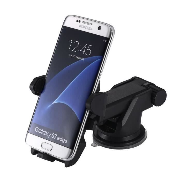 Support telephone voiture, support telephone voiture ventouse, support smartphone voiture, support ventouse telephone voiture. Noir