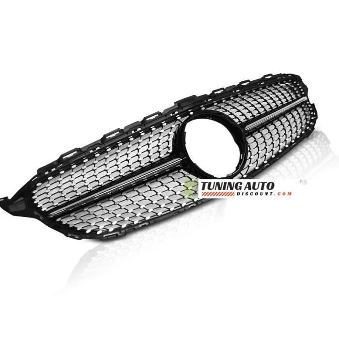 CALANDRE MERCEDES W205 2014 à C450 AMG STYLE CHROME NOIR BRILLANT