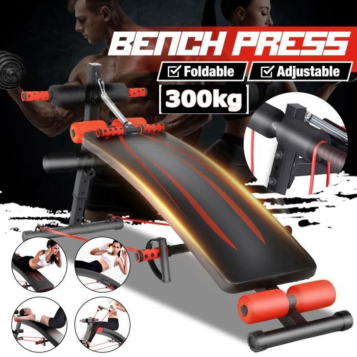 Banc de musculation Pliable Réglable Abdominaux et dorsaux Charge max 300kg