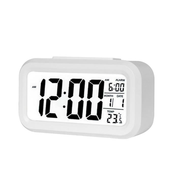 Horloge,Horloge de Table électrique réveil numérique électronique avec écran LED horloge de bureau pour bureau à - Type WHITE