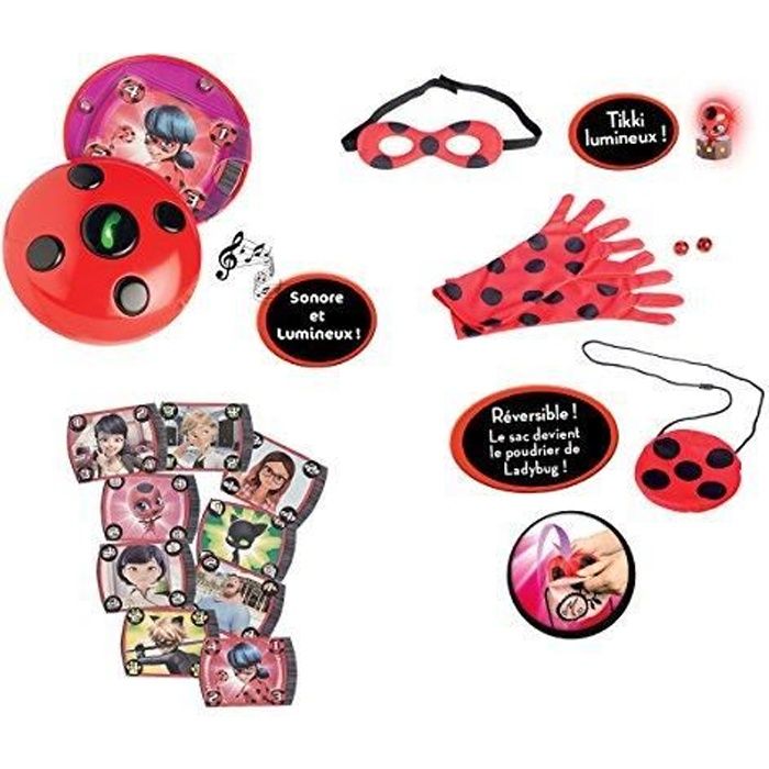 Bandai - Miraculous Ladybug - Multipack deviens Marinette et Ladybug avec Téléphone magique en français - déguisement - 8495