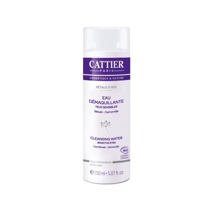 CATTIER Eau Démaquillante Yeux Bio Pétale d'Iris 150 ml COSMOS ORGANIC