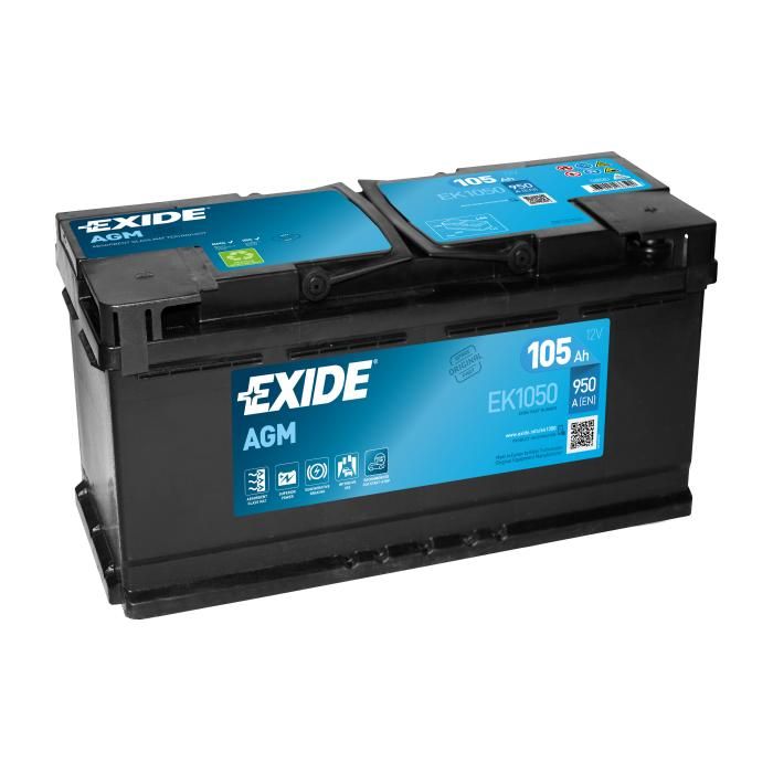 BATTERIE EXIDE AGM L6 12V 105AH 950A 392X175X190 +D EK1050