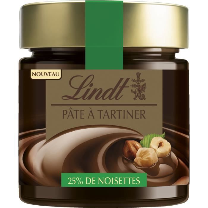 LINDT Pate à tartiner Chocolat au Lait et Noisettes du piémont (25%) sans huile de palme - 200g - DDM au 31/05/2021