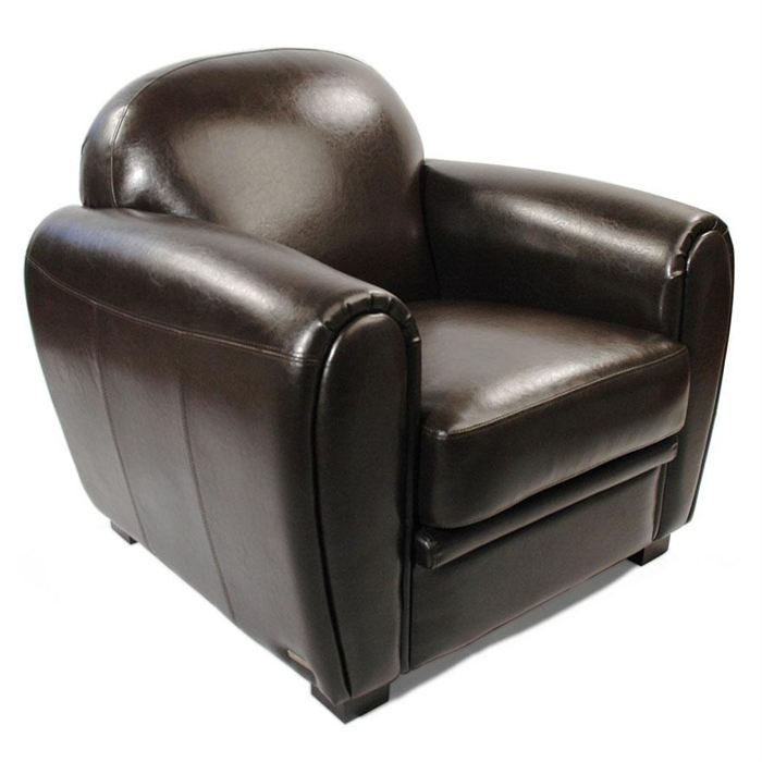 Fauteuil Club cuir marron - cuir de vachette