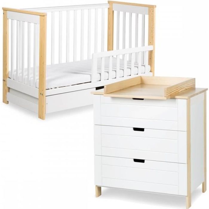 IWO Ensemble commode à langer + lit bébé