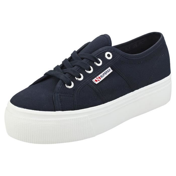Baskets - Superga - 2790 Linea Up And Down - Femme - Marine Blanche