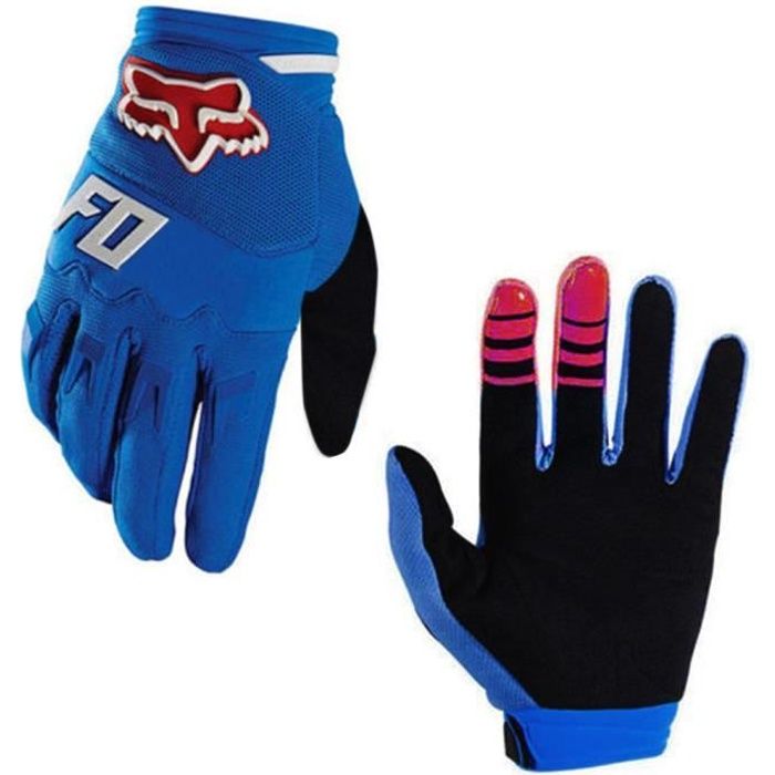 Full-Finger Racing Gants de moto VTT Mitaines de vélo Gants d'équitation hors route Gants de sports de plein air bleu M