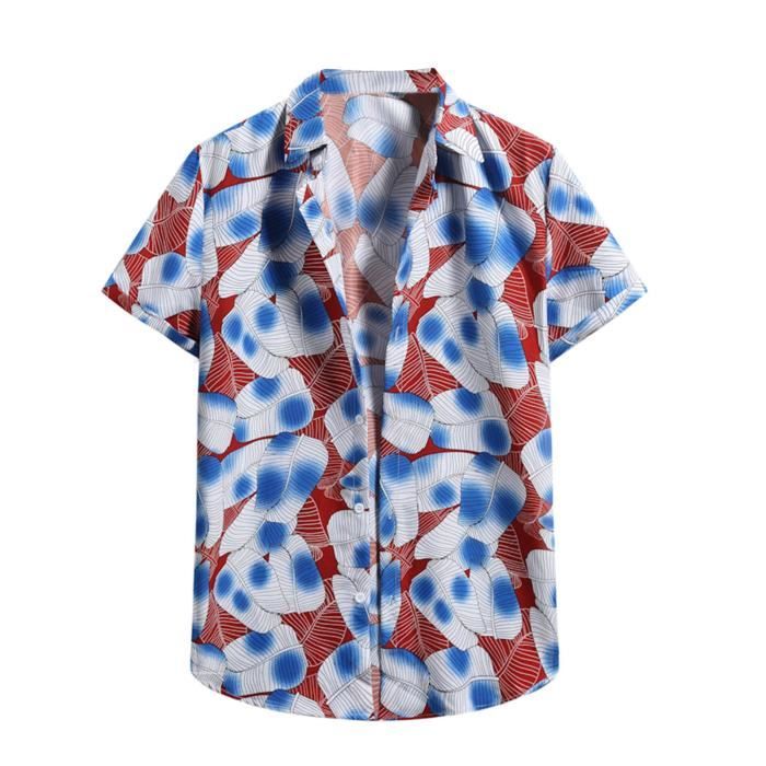 Cardigan à manches courtes pour hommes Chemise de plage Vin6174