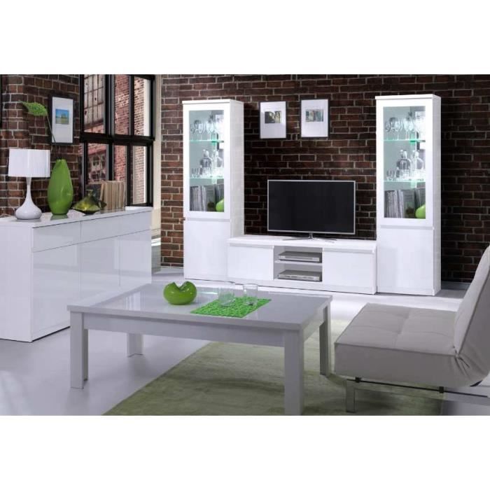 Table basse collection FABIO. Meuble type Design coloris blanc. Effet ultra tendance pour votre salon. 70 Blanc