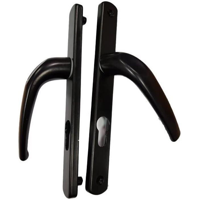 Ensemble plaque étroite Falcon 25 mm Clé i Noir 9005 PRODIF - carré 7x115 mm vis 5x80 mm - PLFALCONNOIR