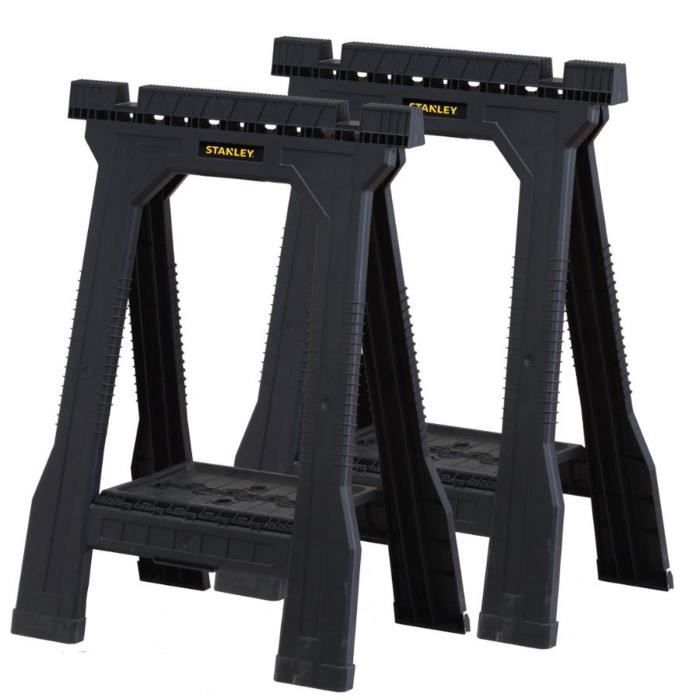 STANLEY STST1-70355 Treteaux 362Kg / paire pliable Junior Set Noir