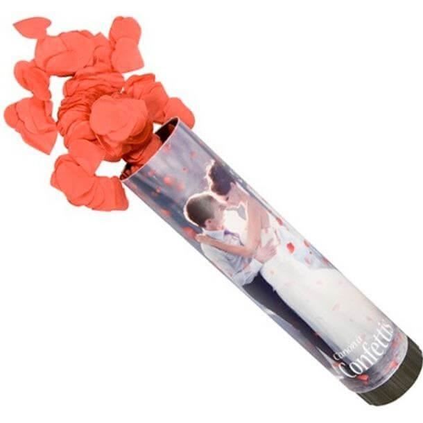 Canon à confettis coeur rouge pour mariage (x1) REF/CONF007
