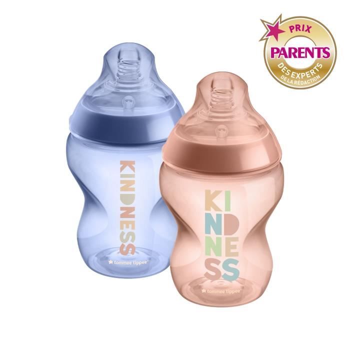 TOMMEE TIPPEE Biberons Closer to Nature, 260ml, Bleu et Rose