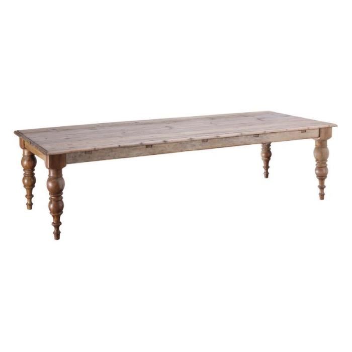 Table de repas rectangulaire 300 cm Bois naturel - KENITRA - L 300 x l 110 x H 77