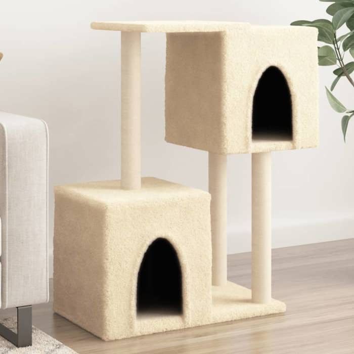 Vidaxl Arbre à chat avec griffoirs en sisal Crème 86 cm