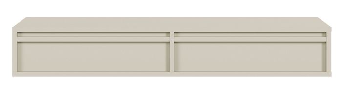 Coiffeuse - SELSEY - EVO - 110 cm - suspendue - 2 tiroirs push-to-open - grège