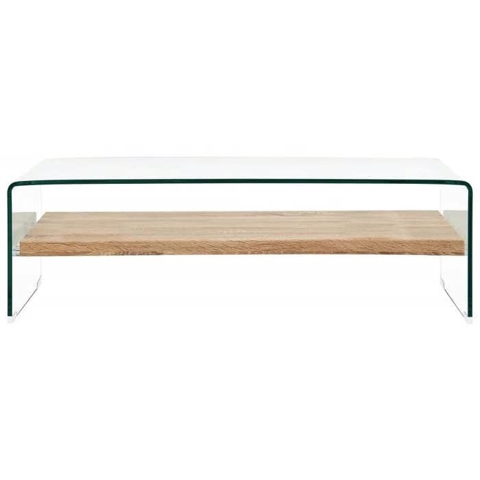 Table basse - SWEETY - Clair 98x45x31 cm Verre trempé - Pour Salon - 284743