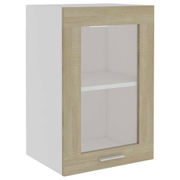 Armoire En Verre Suspendue Riga Chêne Noir 60 X 31 X 60 Cm VidaXL