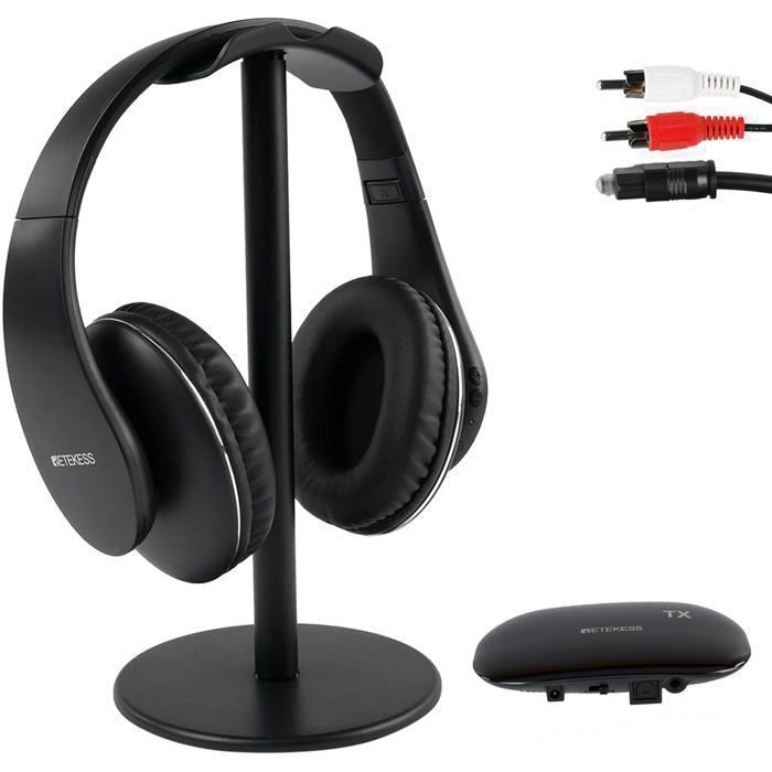 Retekess TA005P Casque TV sans Fil Casque audio rechargeable Agréable à Porter Pas de Retard Audio10 H Haute qualité sonore