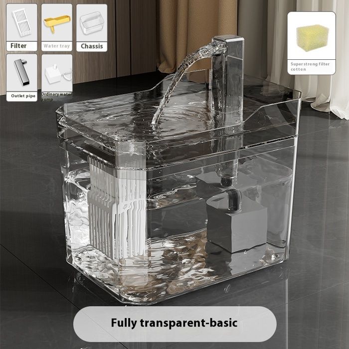 Meilleurs prix pour fontaine d'eau automatique sans fil pour chat 2600mAh,fontaine de boisson intelligente pour animaux de compagnie,transparent