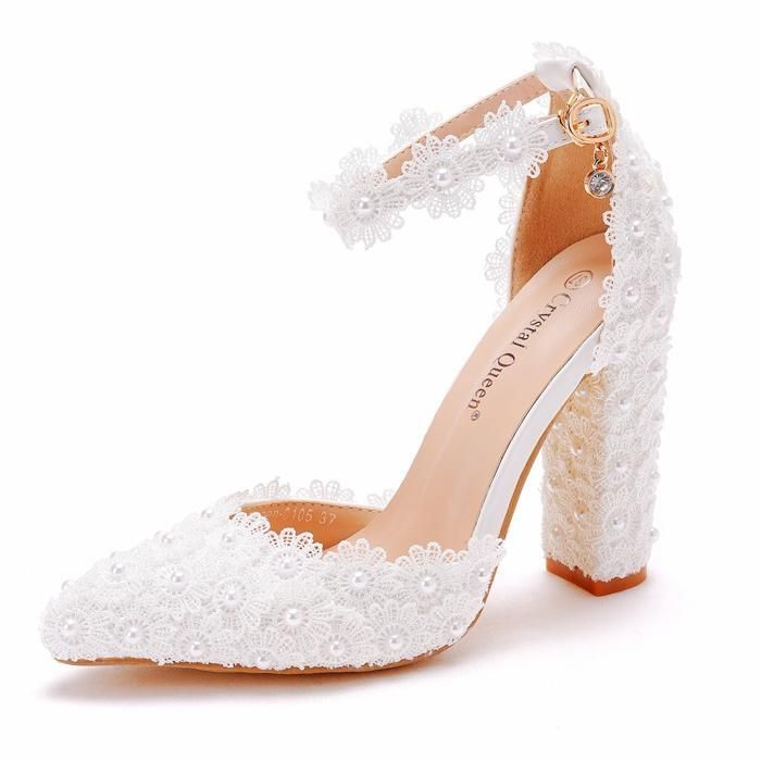 Minetom Escarpins Bride Cheville Femme Bloc Talons Suède Pumps Talon