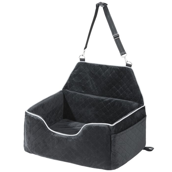 Meilleurs prix pour Siège Auto pour Chien - DUOKU - Rehausseur Noir - 25 kg Max - Velours Cristal Matelassé - 720x520x300 mm