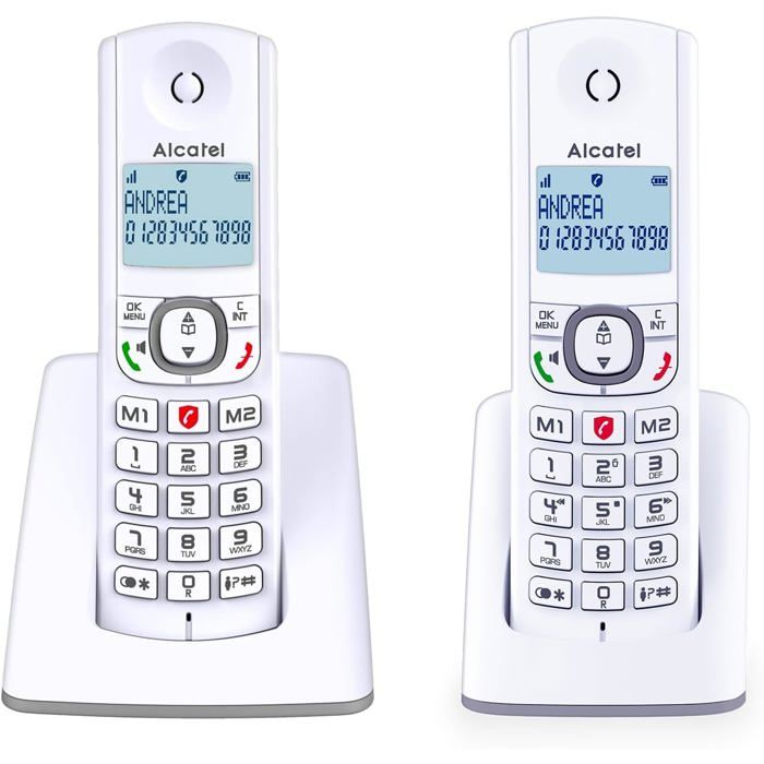 Alcatel E160 Téléphone sans fil avec écran rétroéclairé de 2 lignes en bleu Alcatel E160