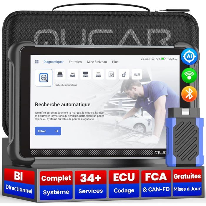 Valise Diagnostic Auto - 892BT - OBD2 Bidirectionnel - Codage ECU - 34+ Réinitialisations Valise Diagnostic Auto - 892BT - OBD2 Bidirectionnel - Codage ECU - 34+ Réinitialisations