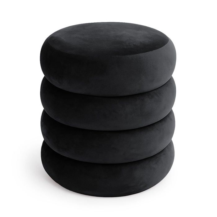 Tabouret en velours avec rangement 42 cm SNUGGO Noir Tabouret en velours avec rangement 42 cm SNUGGO Noir